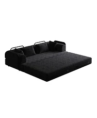 Streamdale Furniture 78.7" Convertible Sleeper Sofa Bed with Pillow & Side Pocket