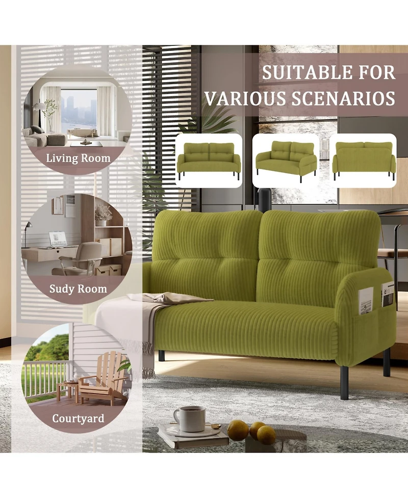 Streamdale Furniture Streamdale Corduroy Double Sofa