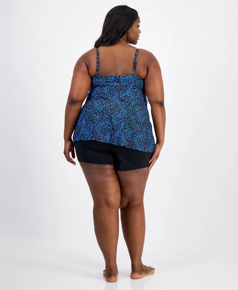 Island Escape Plus Cape Town Scoop Neck Tankini Top