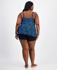 Island Escape Plus Cape Town Scoop Neck Tankini Top