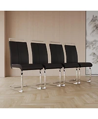 Streamdale Furniture 63" Cream Mdf Dining Table & Pu Chair Set