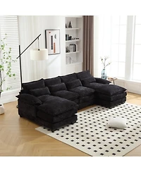 Streamdale Chenille U-Shaped Sofa (Oversized, 4-Seater)