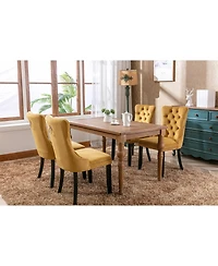Streamdale Contemporary Gold Velvet Dining Chairs, Set of 2