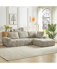 Streamdale Furniture Chenille L-Shape Sectional Sofa, Comfy Sleeper Couch, No Assembly
