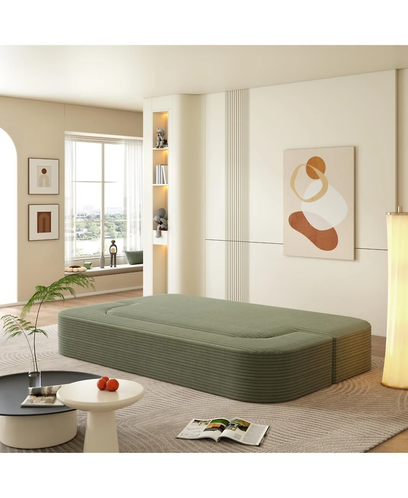Streamdale Furniture 78.7" Modern Foldable Sofa Bed with Blanket & Pillows