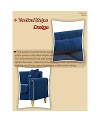 Streamdale Furniture Modern Plush 3-Seater Sofa with Pillows & Metal Legs