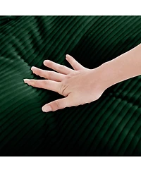 Streamdale Furniture Green Corduroy U-Shaped Sectional Sofa with Storage Ottomans