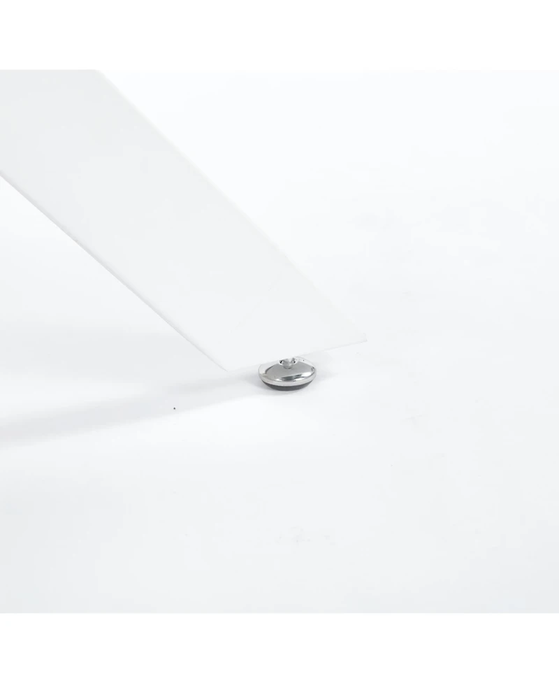 Streamdale Furniture Modern Glass Dining Table White Legs 90x90cm