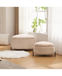 Streamdale Furniture 29.9" Wide Storage Ottoman Set with Metal Legs