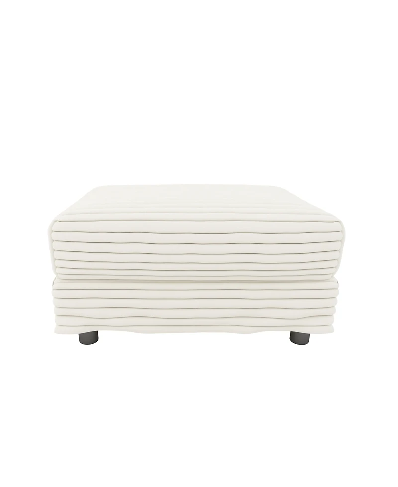 Streamdale Corduroy Ottoman - Living Room, Apartment, Office - Beige