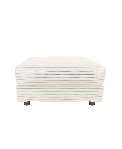 Streamdale Corduroy Ottoman - Living Room, Apartment, Office - Beige