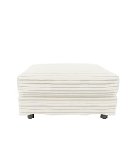 Streamdale Corduroy Ottoman - Living Room, Apartment, Office - Beige