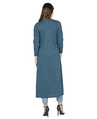 24seven Comfort Apparel Women's Knit Three Quarter Bell Sleeve Open Cardigan Sweater