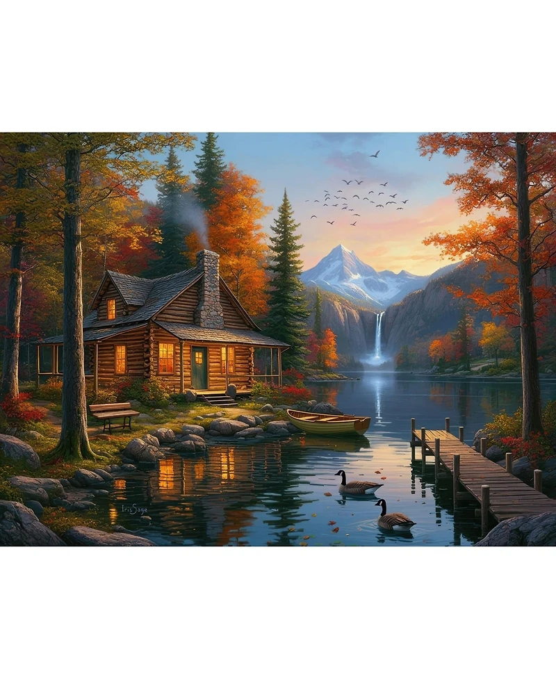 SunsOut Cabin by Crystal Lake 1000 piece Jigsaw Puzzle for Adults