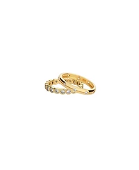 Bearfruit Jewelry 18K Gold Plated Sterling Silver Shining Elegance Ring Duo Set Holiday Gift Idea