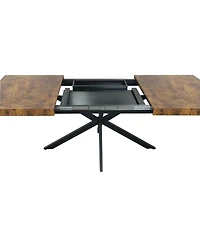 Streamdale Furniture Retro Rectangular Stretch Table Versatile, Stylish, and Space-Saving dining table
