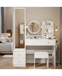 Streamdale Furniture Chic Vanity with Led Lights and Video Guide