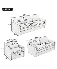 Streamdale Furniture Cozy Upholstered Cloud Sofa Set