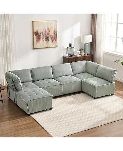 Streamdale Furniture U-Shaped Modular Sectional Sofa with Reversible Chaise