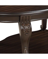 Streamdale Furniture 42" Espresso Oval Coffee Table with Open Storage and Easy Assembly