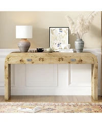 Streamdale Modern Entryway Table with Burl Wood Veneer,Suitable for Entryway, Hallway, Living Room, Foyer, Corridor