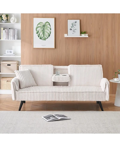 Streamdale Minimalist style, straight-line corduroy sofa suitable for sitting and lying in the living room and bedroom