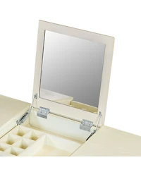 Streamdale Furniture Vanity Desk Flip-Top Mirror Drawer Cabinet Oak