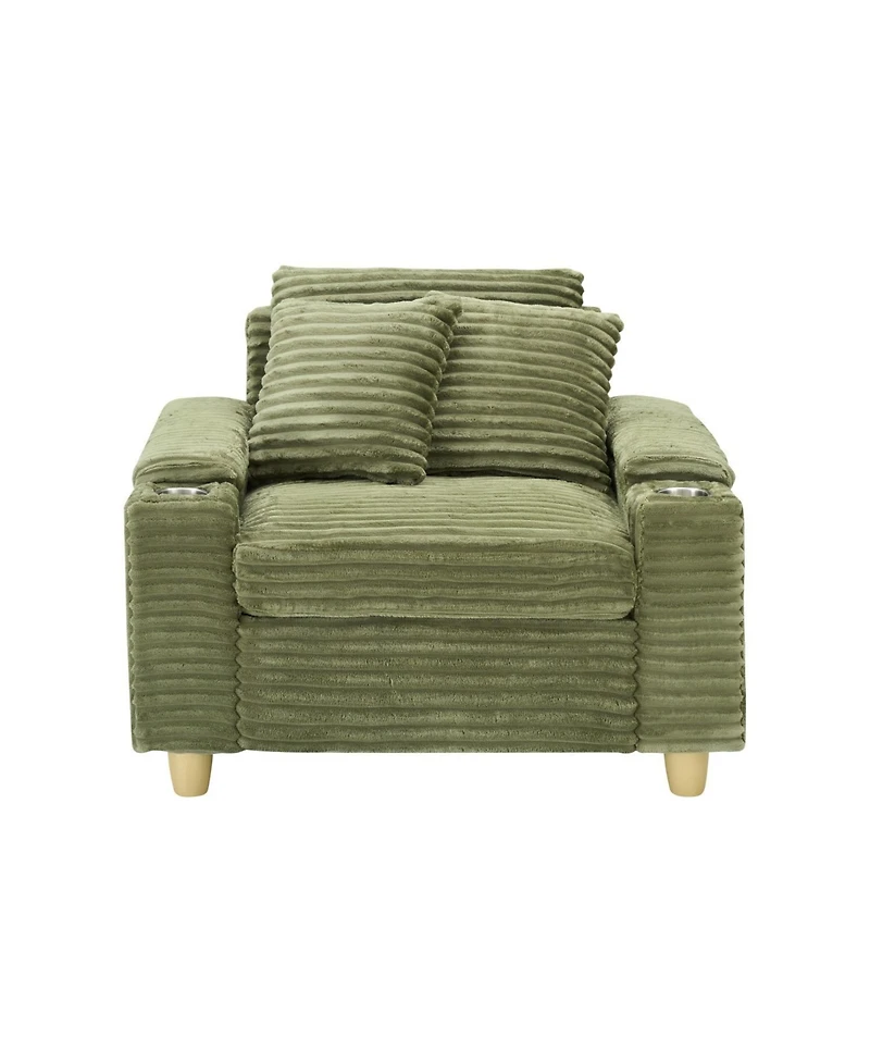 Streamdale Furniture Green Corduroy Sofa Set w/ Storage