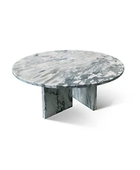 Streamdale Furniture Blue Gray Marble Coffee Table - 27.6 Inch