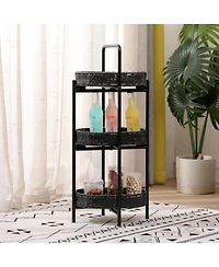 Streamdale Furniture Handwoven 3-Tier Oval Side Table