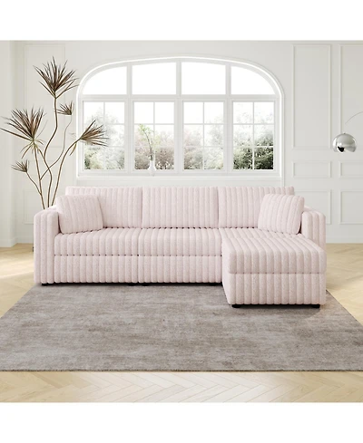 Streamdale Furniture 106" 2-Piece Fabric Upholstered Sofa & Ottoman Set