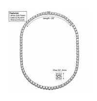 Rachel Glauber 4mm Tennis Necklace with Clear Cubic Zirconia for Women