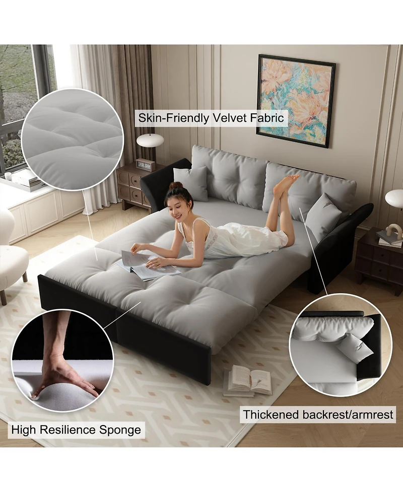 Streamdale Furniture Queen Pull Out Sofa Bed, 3-in-1 Convertible Sleeper