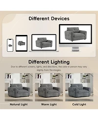 Streamdale Tufted Chenille Armchair with Charger & Wide Seat