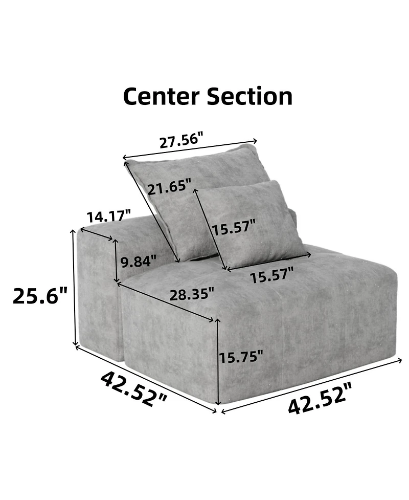 Streamdale Furniture Modern Chenille Sectional Sofa with Pillows
