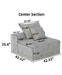 Streamdale Furniture Modern Chenille Sectional Sofa with Pillows