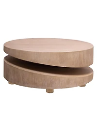 Streamdale Furniture Modern Round Wood Coffee Table - Natural Finish