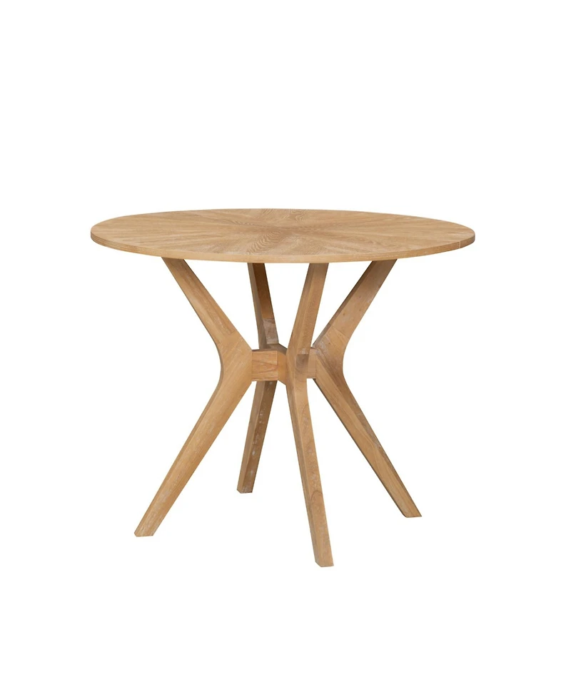 Streamdale Furniture Streamdale Mid-Century Modern Round Dining Table - Oak Veneer