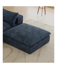 Streamdale Furniture Cloud Corduroy Sofa- Deep Seat, Removable Cushions, Blue