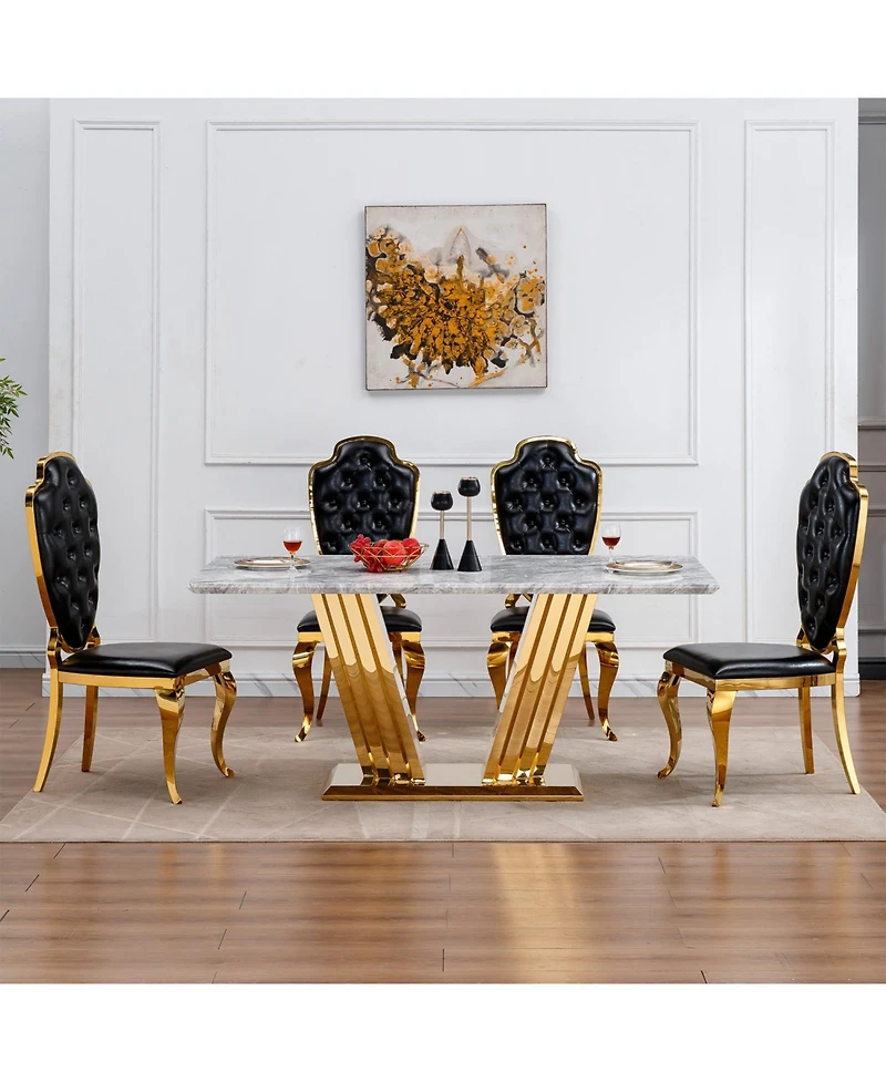 Streamdale Furniture 70" Faux Marble Dining Table