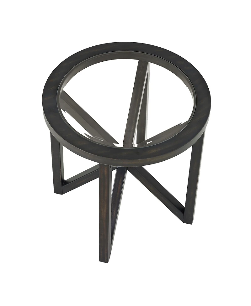 Streamdale Furniture Modern Glass Coffee Table - Wood Base, Round Top