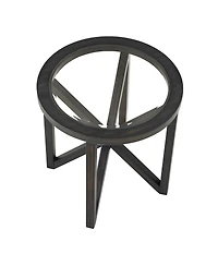 Streamdale Furniture Modern Glass Coffee Table - Wood Base, Round Top