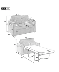 Streamdale Furniture Sofa Bed Sleeper with Foldable Table, Usb Ports