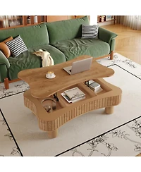 Streamdale Furniture Streamdale Lift Top Coffee Table - Fluted Panel, Hidden Storage