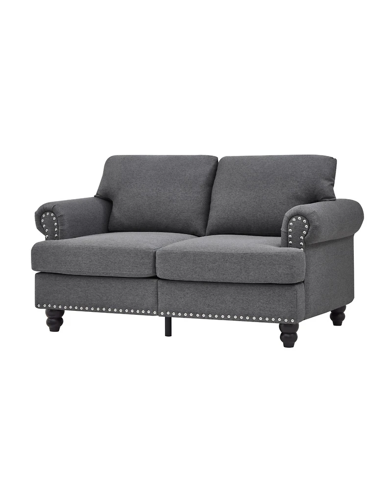 Streamdale Furniture + 59.5" + Grey Upholstered + Modern Design + Loveseat