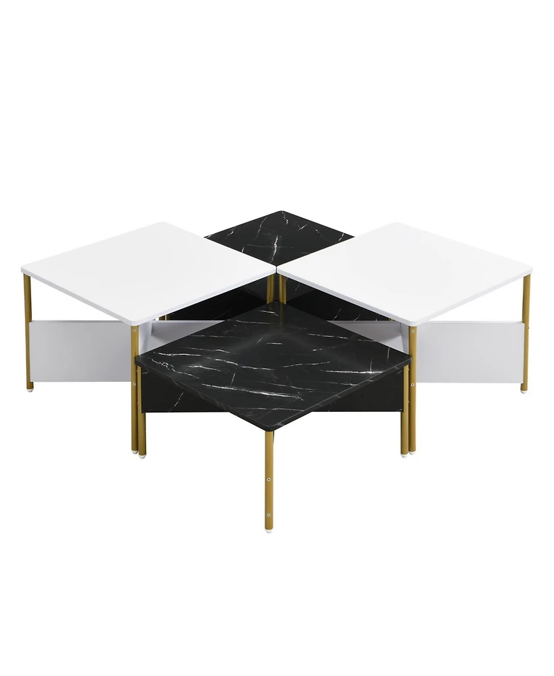 Streamdale Furniture Modern Nesting Coffee Tables - Mid Century Square Set
