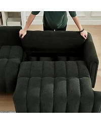 Streamdale Furniture Streamdale 83" Futon Sofa Bed with Pillows, Convertible Sleeper, Dark Green