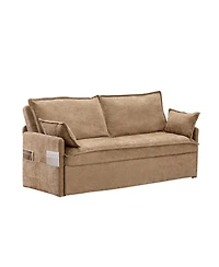 Streamdale Furniture 59.5" Chenille Sleeper Sofa Bed w/ Storage & Usb Charging