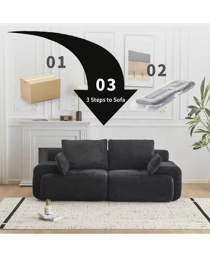 Streamdale Furniture Modern Memory Foam Corduroy Sectional Sofa