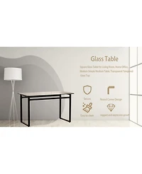 Streamdale Furniture Streamdale 51" Modern Glass Dining Table, Chrome Legs